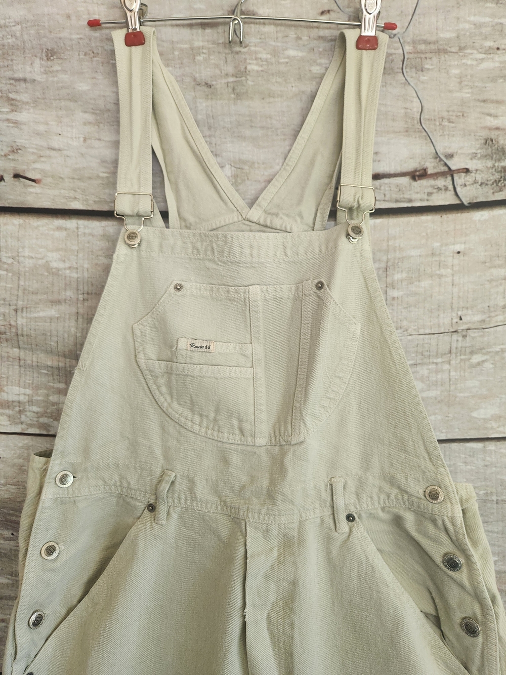 Women’s Cream Overalls Jeans - Classic Bib Dungarees - Picture 2 of 6